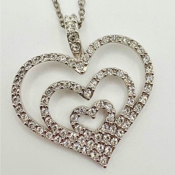 Nolan Miller Jewelry - Vintage Nolan Miller Glamour Collection triple heart pendant necklace